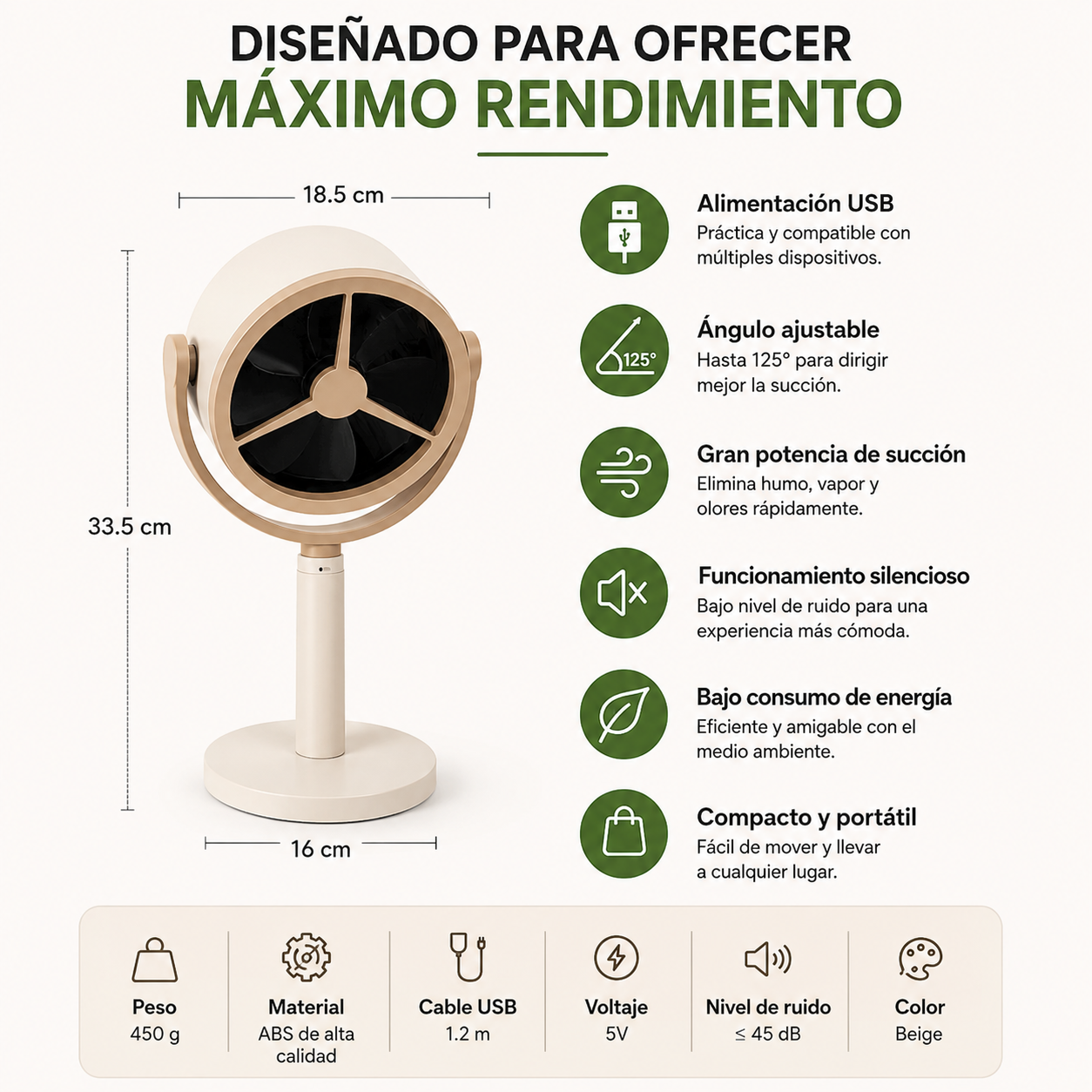🍳 Cocina Sin Humo y Sin Malos Olores | Extractor de Humo Portátil