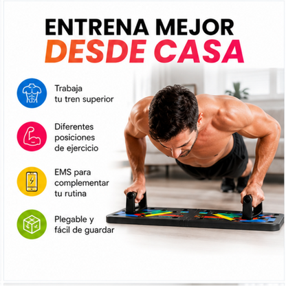 Combo Entrenamiento 2 en 1 💪 | Tabla Push Up + EMS para Entrenar Desde Casa