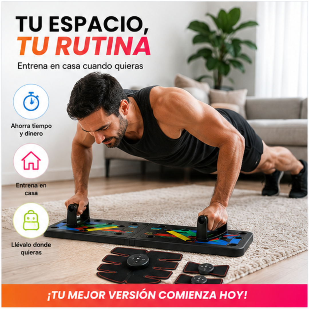 Combo Entrenamiento 2 en 1 💪 | Tabla Push Up + EMS para Entrenar Desde Casa