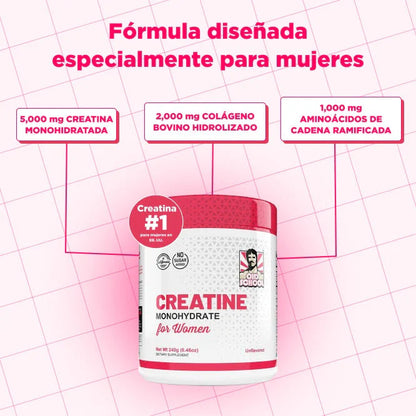 Creatina Monohidratada para Mujeres - Glúteos, Energía & Piel