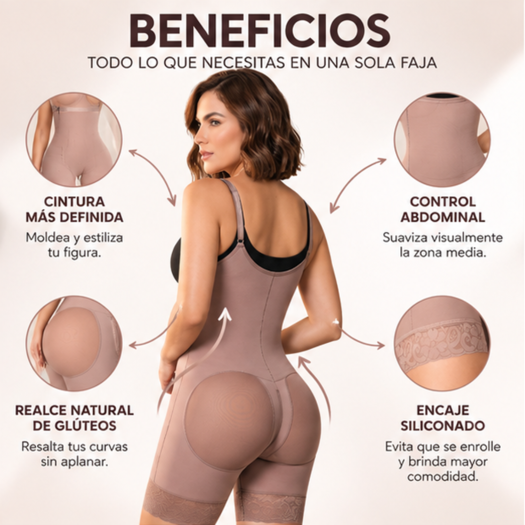 Faja Strapless Media Pierna | Moldea Abdomen y Realza Glúteos