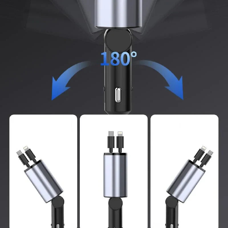 CARGADOR RETRÁCTIL De Coche Para Telefono 4 En 1