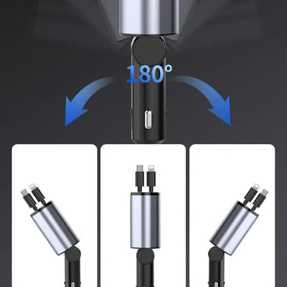 CARGADOR RETRÁCTIL De Coche Para Telefono 4 En 1