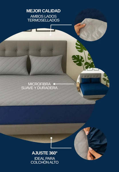 Combo Protector De Colchón Antifluido