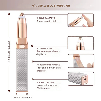 Depilador 2 En 1 Facial Eléctrico