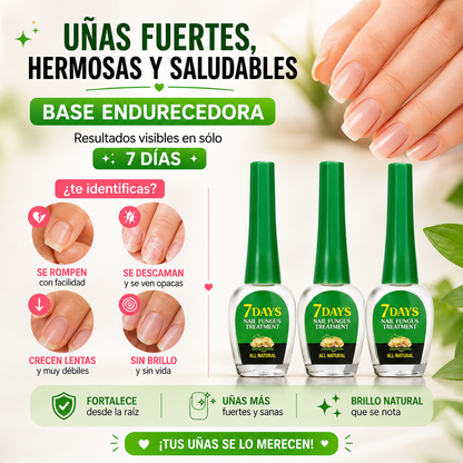 Uñas fuertes y saludables en solo 7 días / Combo bases endurecedora de uña de titanio X3
