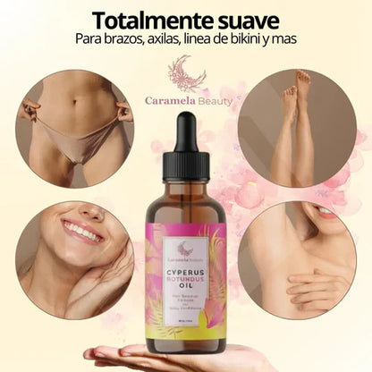 Reduce progresivamente el vello desde casa, sin dolor ni irritación / Aceite de Cyperus Rotundus