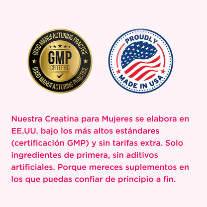 Creatina Monohidratada para Mujeres - Glúteos, Energía & Piel