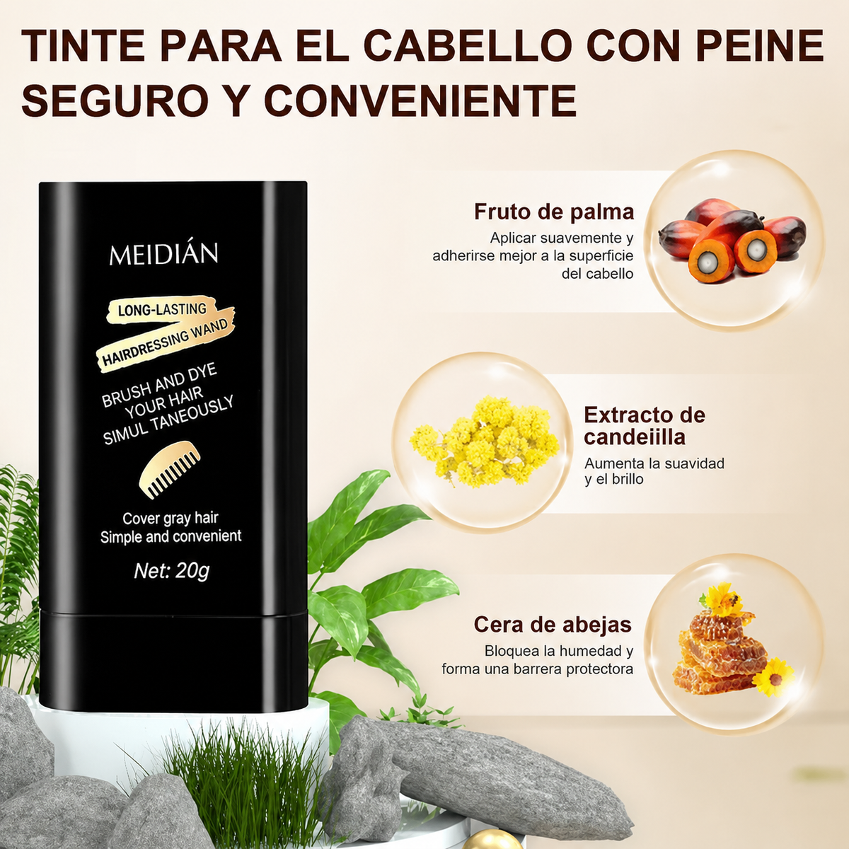 🖤✨ Cubre Canas en Barra con Peine – Retoque Instantáneo 💇‍♀️💇‍♂️