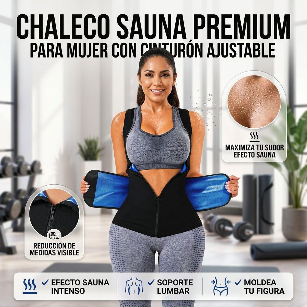 📶 COMPRIMAX™ Chaleco Sauna Con Cinturón para MUJER 🔥