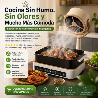 🍳 Cocina Sin Humo y Sin Malos Olores | Extractor de Humo Portátil