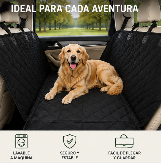 Protector de Asientos para Mascotas – Viaja Limpio y Seguro en Segundos 🐶🚗