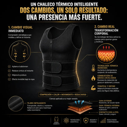📶 COMPRIMAX™ Chaleco Sauna Para Hombre Con Cinturón 🔥