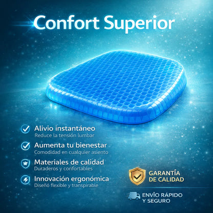 Cojín De Gel que reduce la presión en espalda y caderas.