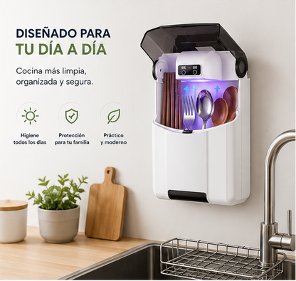 ✨ Cubiertos Siempre Protegidos | Esterilizador UV Inteligente para Cocina