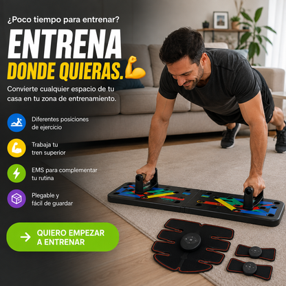 Combo Entrenamiento 2 en 1 💪 | Tabla Push Up + EMS para Entrenar Desde Casa