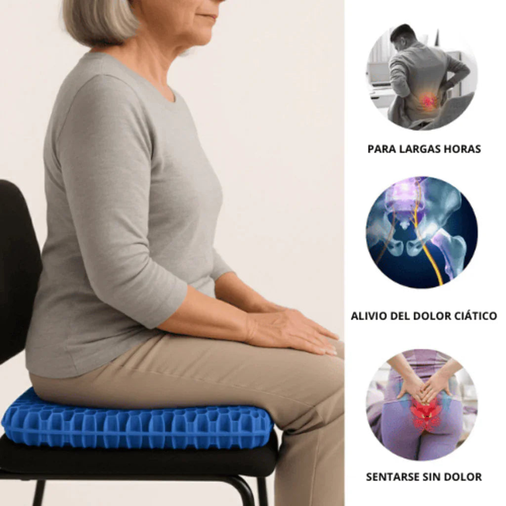 Cojín De Gel que reduce la presión en espalda y caderas.