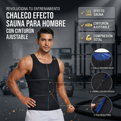 📶 COMPRIMAX™ Chaleco Sauna Para Hombre Con Cinturón 🔥