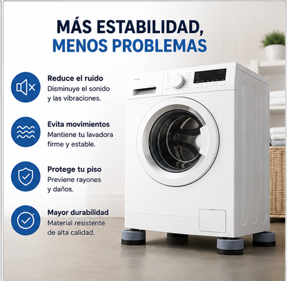 Elimina vibraciones y ruidos molestos Almohadillas Antivibración para Lavadora Set x4