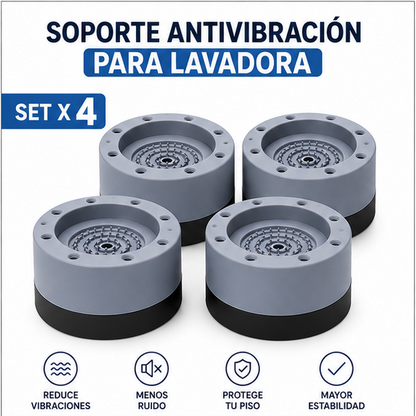 Elimina vibraciones y ruidos molestos Almohadillas Antivibración para Lavadora Set x4