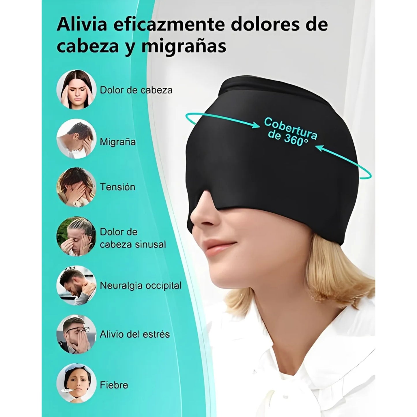 🧊 ¡Alivio inmediato para tus migrañas! – Gorro de Gel Icetherapy™